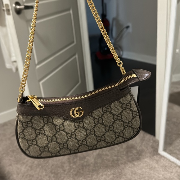 Gucci Beige and Brown Canvas Clutch